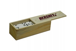 Dbl 6 Natural Finish Wooden Custom Laser Engraved Box (Dominoes not included)